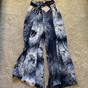 Tie die flared pants